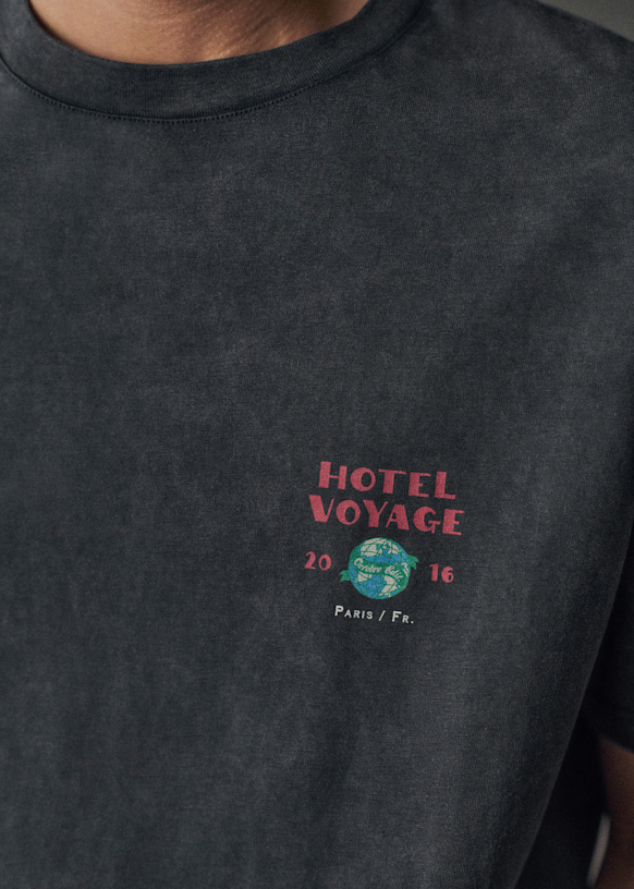 Hôtel Voyage T-Shirt - Washed Black - Organic cotton - organic