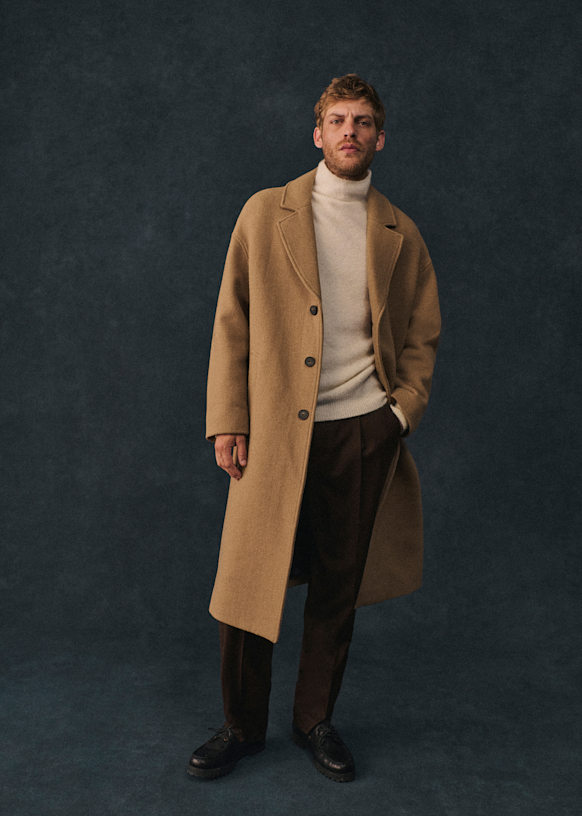 Hugh Coat - Olive Green - Wool - Sézane