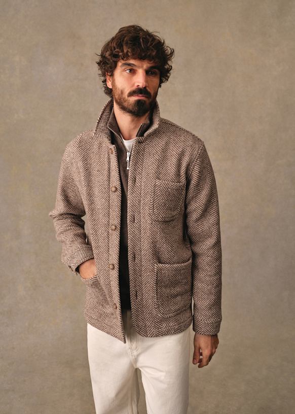 【美品】Sezane セザンヌ ヘリンボーン ウール ジャケット オーバーサイズ 美品】Sezane セザンヌ ヘリンボーン ウール ジャケット オーバー