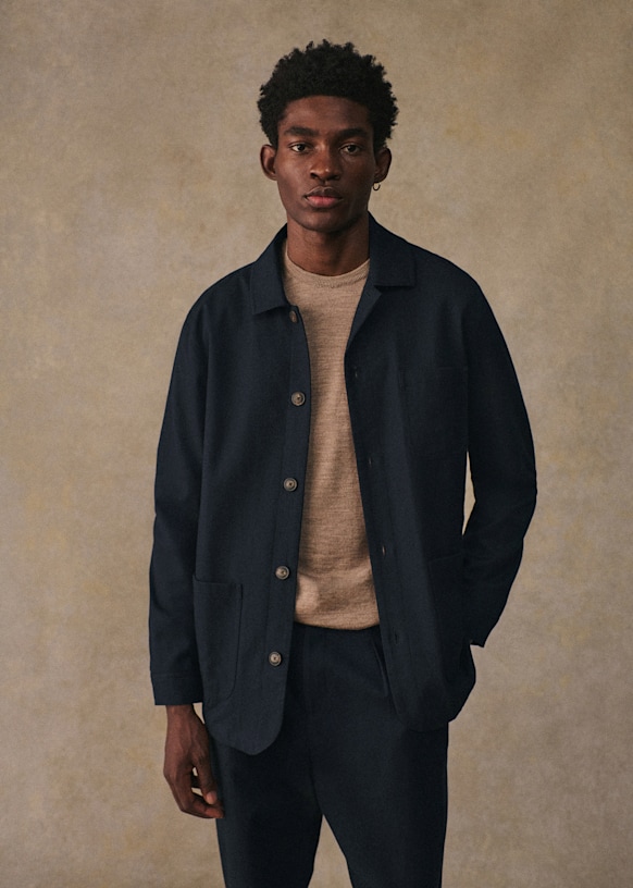 SEZANE ネイビージャケット Sezane Navy Blue Jacket