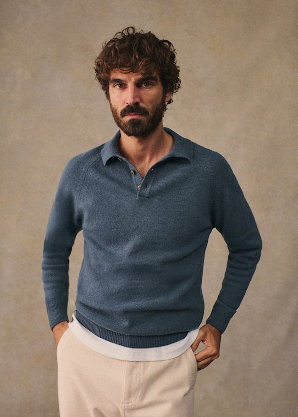 Moreno Sweater - Steel Blue - Wool - Sézane