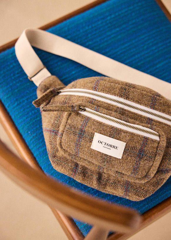 Ember crossbody pouch - Camel Check - Wool - Sézane