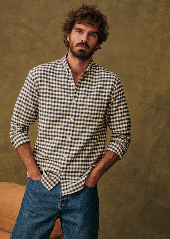 633.NAISSANCE plaid check shirts