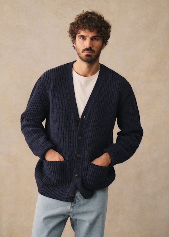 海外ブランドアウトレット通 Wool - Blue Mottled - Cardigan Gable - Éditions Octobre トップス