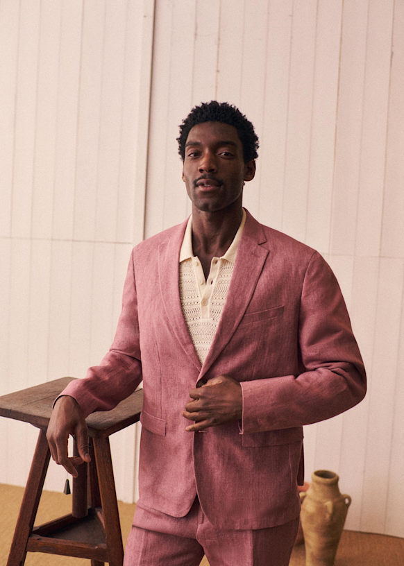 Deon Jacket - Dark Blue - Linen - Sézane