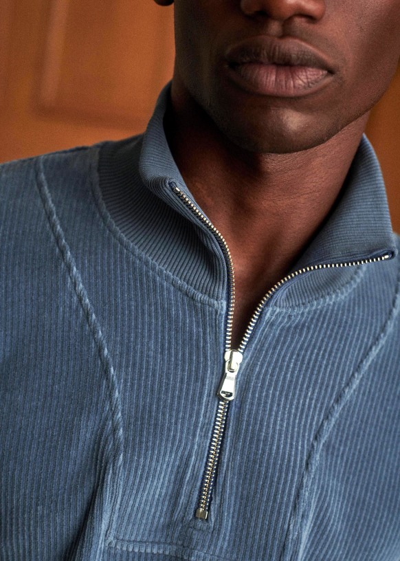 Mawenzi King Blue - Sweat-shirt bleu Roy 100% coton BIO