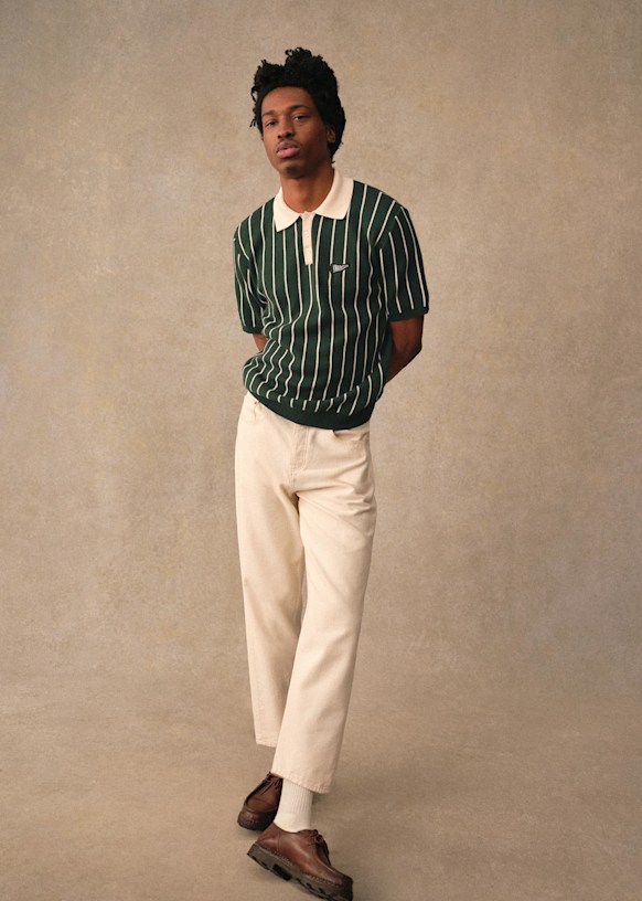 ニットポロ Polo Maille Amour Club - グリーン / エクリュ