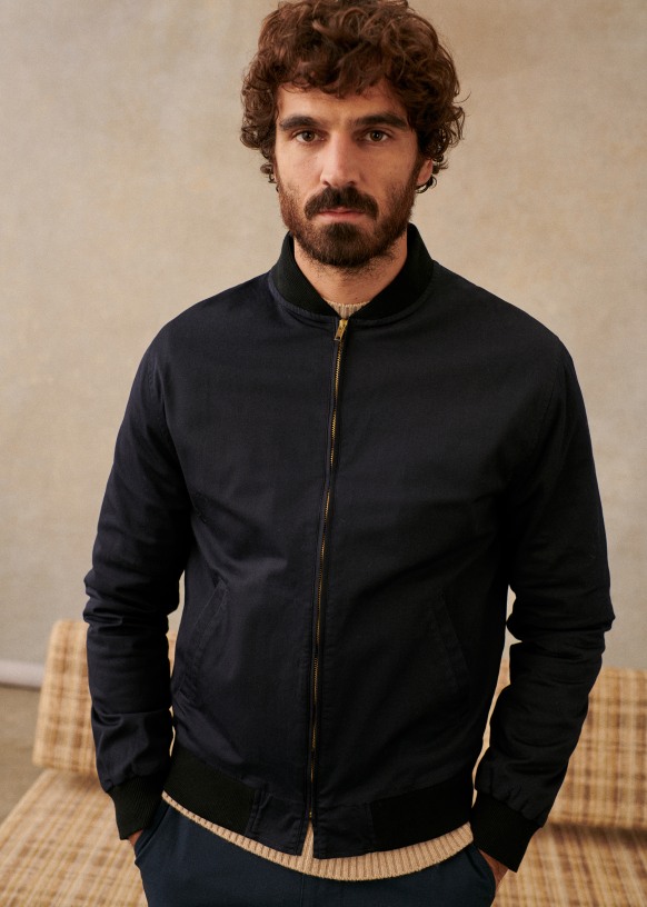 Navy cotton jacket online mens