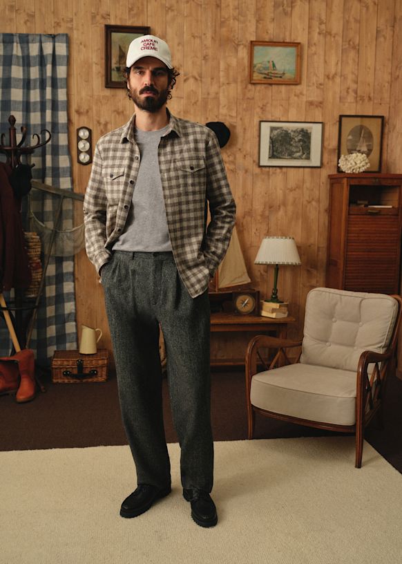 Dusk Elasticated Pants - Mottled Blue - Recycled wool - Sézane