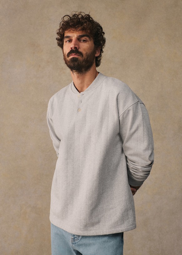 Zeric Sweat-Shirt - Mottled Grey - Organic cotton - organic