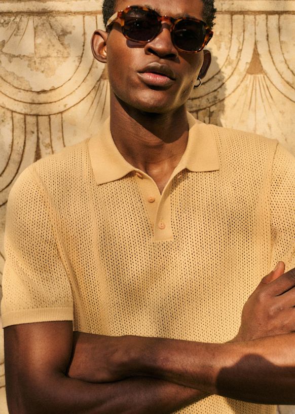 Devan Knit Polo - Pale Yellow - Cotton - Sézane