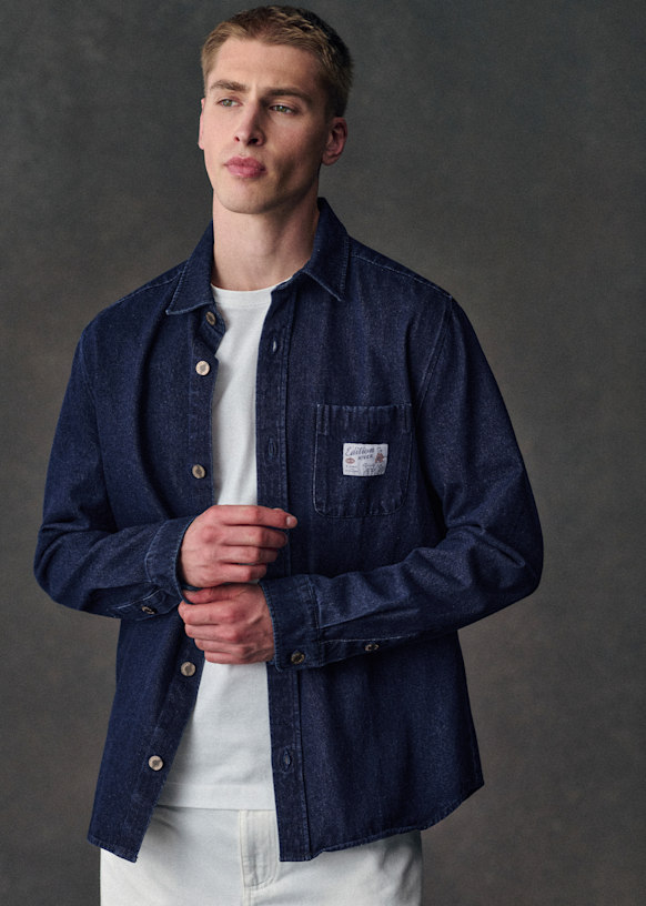 Lars Édition Hiver Overshirt - Denim - Cotton - Sézane