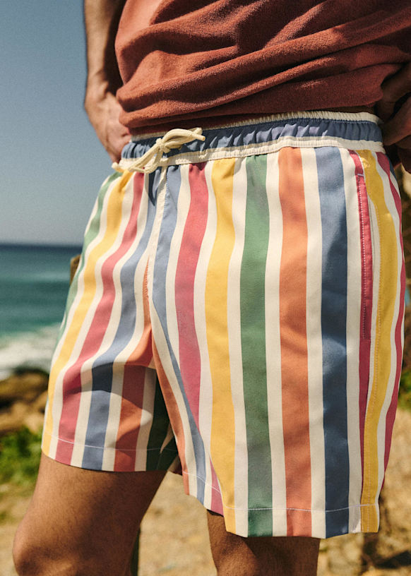 Rob Swim Short - Multicoloured Stripes - Polyester - Sézane