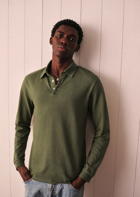 ポロ Ruven - カーキ - オーガニックコットン - Sézane