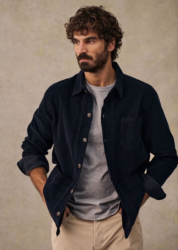 Corduroy Will Jacket - Navy - Cotton - Sézane
