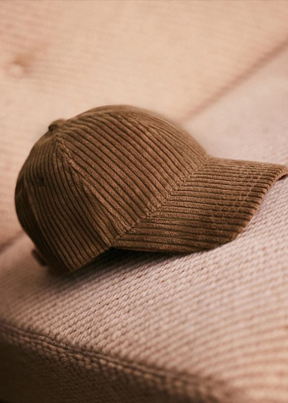 Chase Corduroy Cap - Large Khaki Rib - Cotton - Sézane