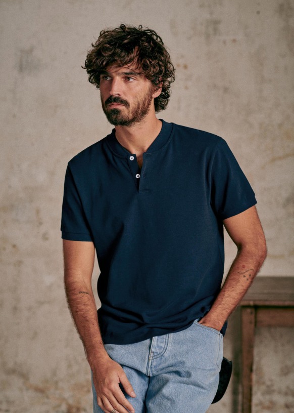 Graham Polo Shirt - Navy - Cotton - Octobre Éditions
