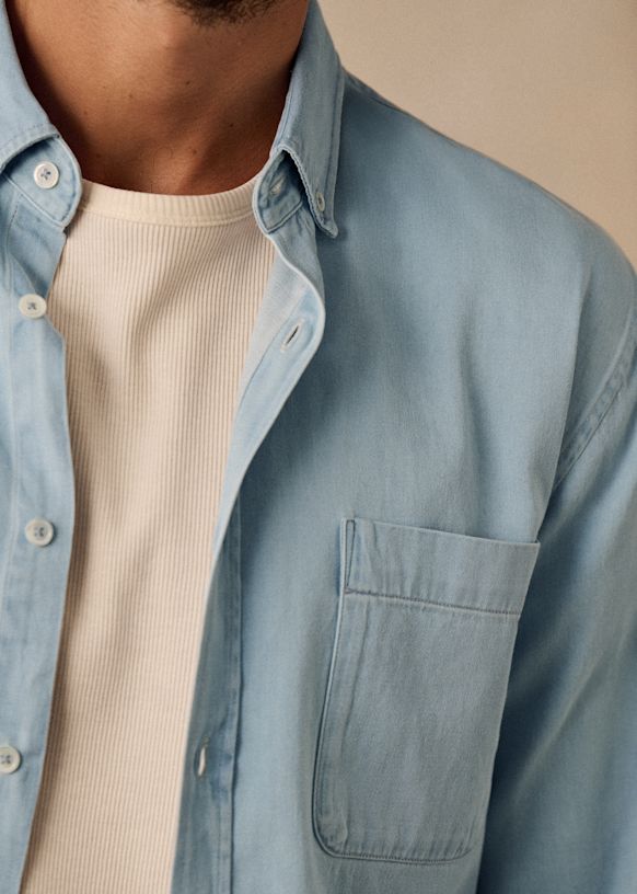Washed Raw Denim Shirt