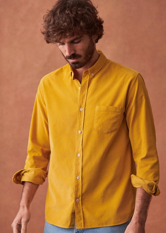 Éditions Velvet Organic Charlie - Cotton Shirt - - Yellow Octobre