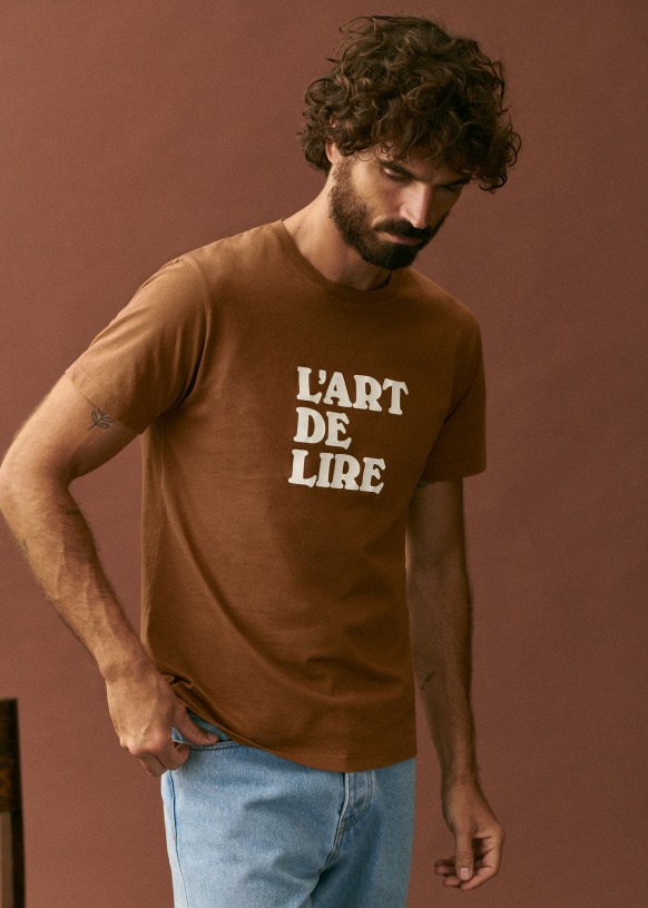 T-Shirt L\'art de Lire Organic - - x Navy - BSF Editions Cotton Octobre - / Sézane Ecru