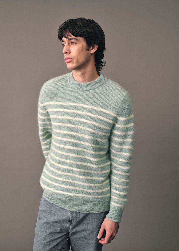 セーター Arwin - Water Green / Ecru - アルパカ - Sézane