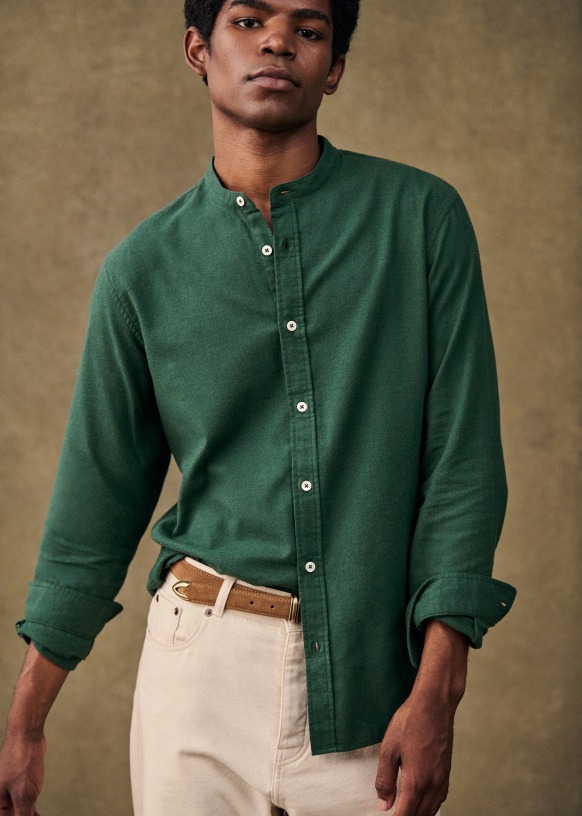 Chemise Benny Flanelle Flanelle Bleu Chine Coton Octobre Editions