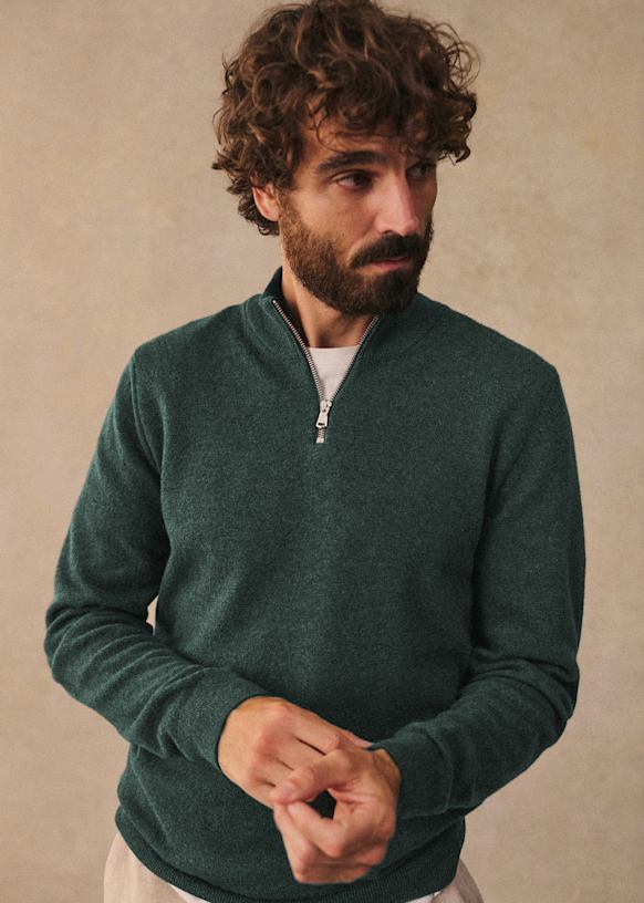 sezane モヘヤ セーター Yuri Jumper - Jacquard Roses Brown Background - Super kid mohair