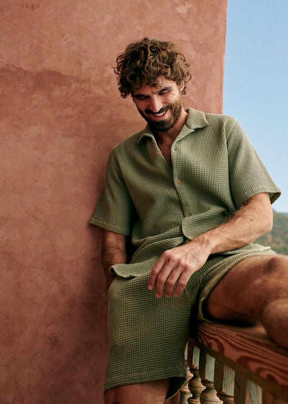 Priam Waffle Short - Ecru - Organic cotton - organic textile - Sézane