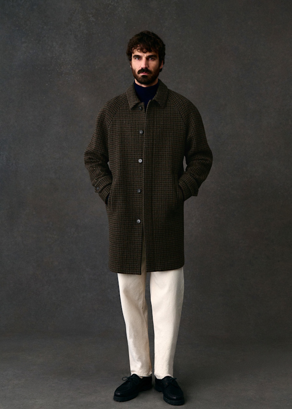 Weldon Coat - Charcoal Grey Speckled - Wool - Octobre Éditions