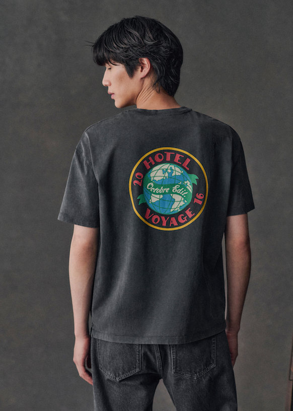 Hôtel Voyage T-Shirt - Washed Black - Organic cotton - organic