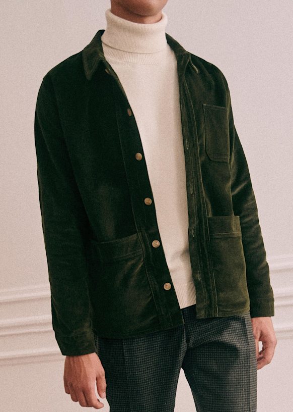 コーデュロイ・ウィル・ジャケット - カーキ - コットン - Sézane