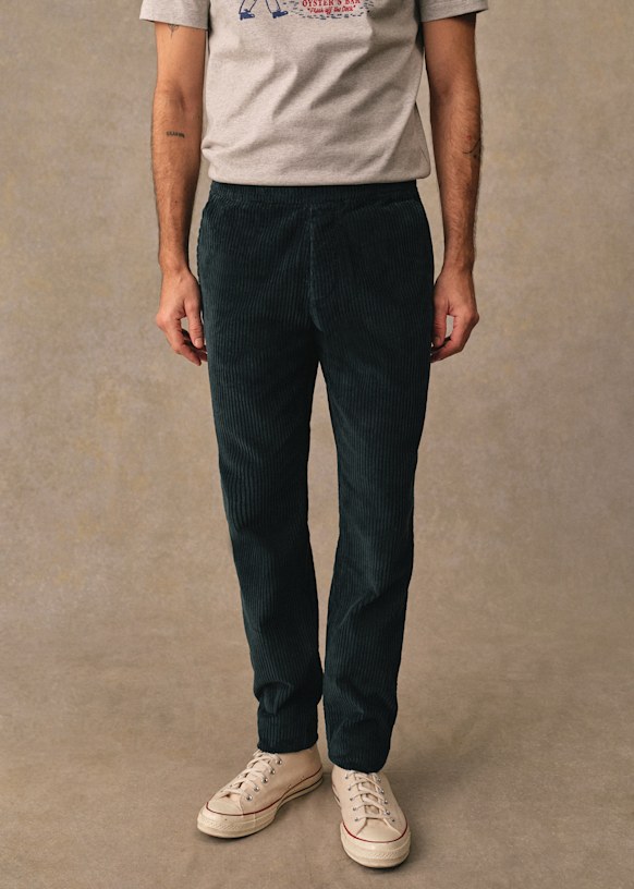 Danny Velvet Trousers - Dark Green - Organic cotton - organic