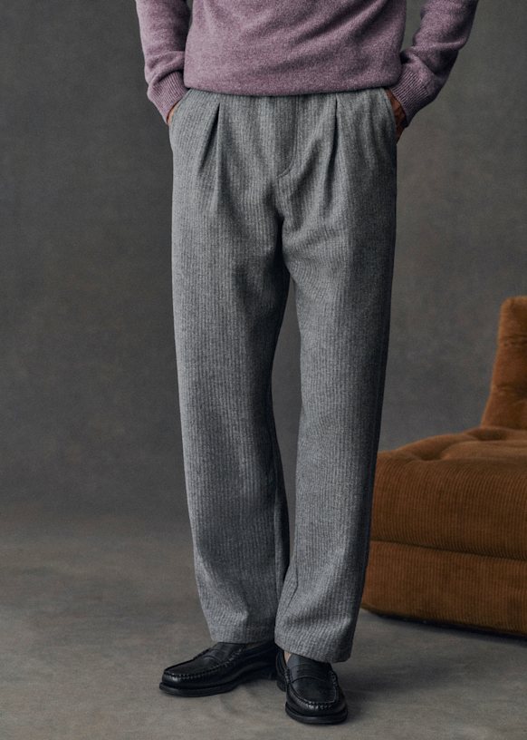 ストレートパンツ Maddox - Grey Stripes - ウール - Sézane