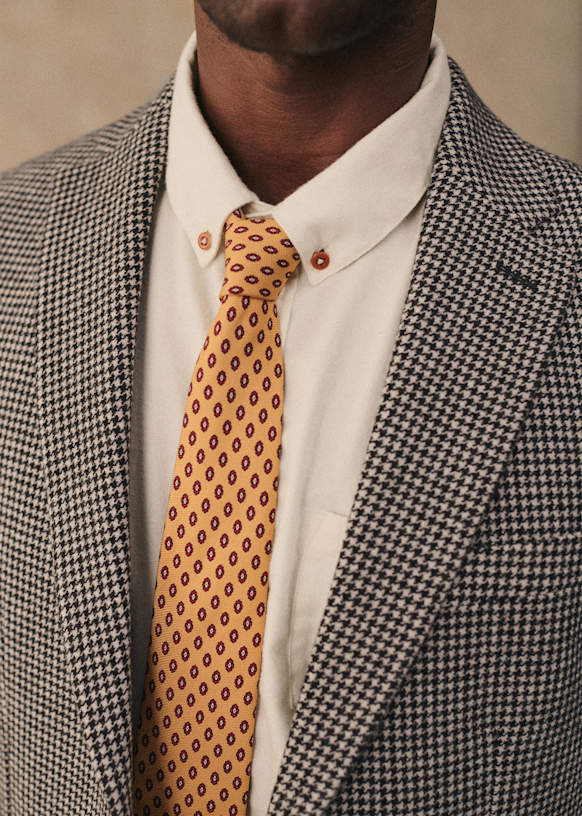 Riddle Jacket - White / Black houndstooth - Wool - Sézane