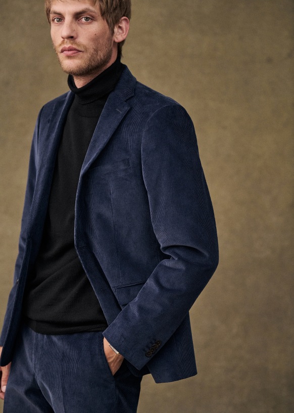 Veste Warren Velours Bleu Nuit Coton Biologique Octobre Editions