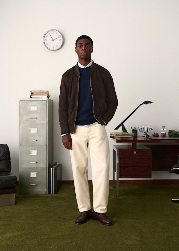 Suede Harvey Teddy - Camel - Leather - Sézane