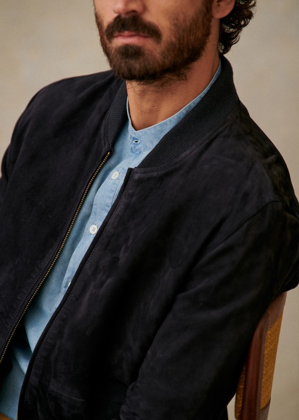 SEZANE ネイビージャケット Michele Jacket - Navy - Recycled polyester - Sézane