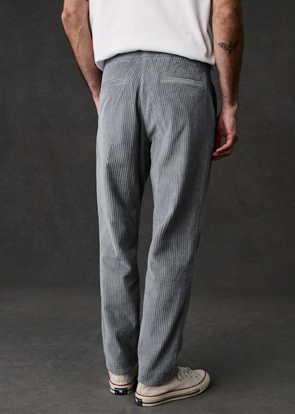 Danny Velvet Trousers - Charcoal Grey - Cotton - Sézane