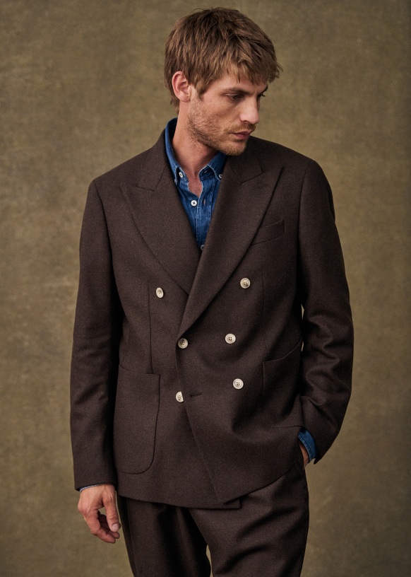 Hampton Suit jacket - Brown - Wool - Octobre Éditions