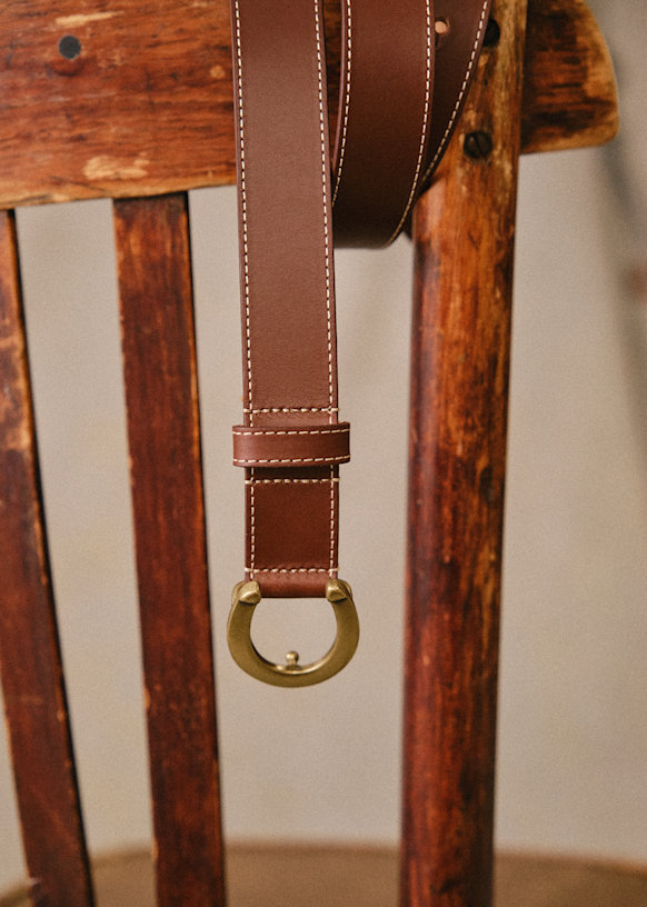 Octobre x Clovis Rétif Belt - Chocolate - Bovine leather - Octobre