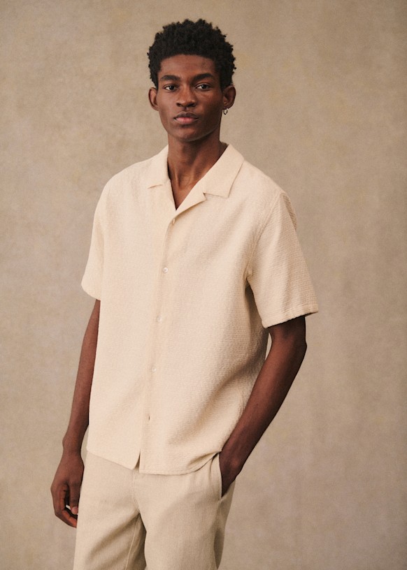 Holt Textured Shirt - Ecru - Cotton - Sézane