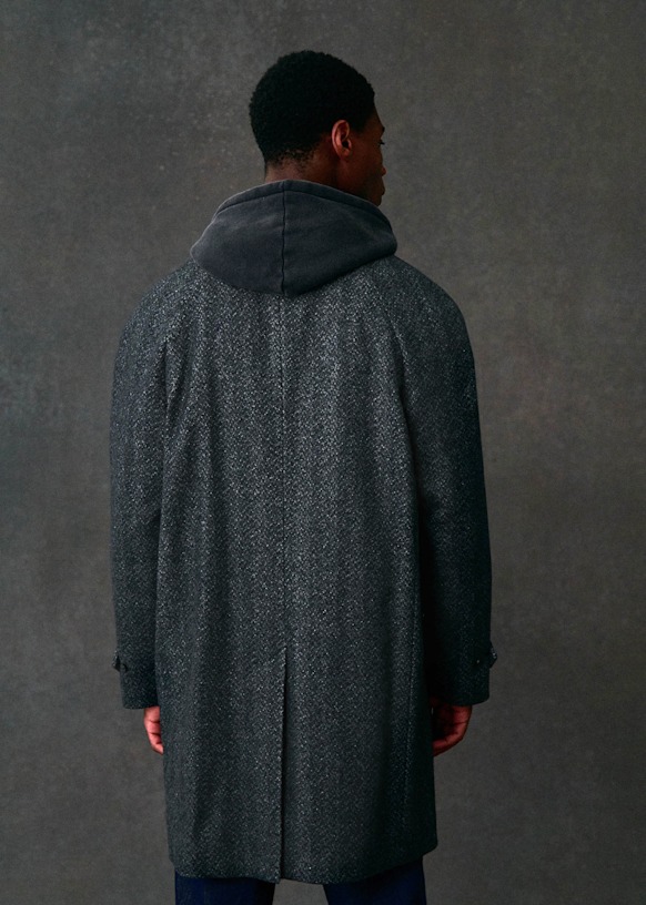 Weldon Coat - Charcoal Grey Speckled - Wool - Octobre Éditions