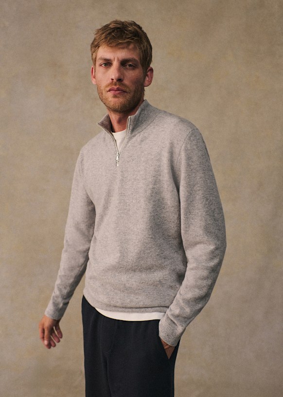 Matthis Sweater - Mottled Grey - Merino Wool - Sézane