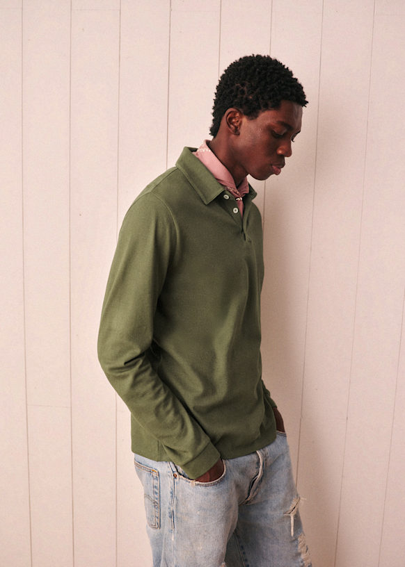 ポロ Ruven - カーキ - オーガニックコットン - Sézane