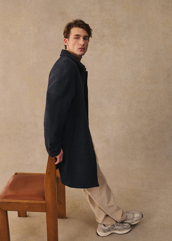 Weldon Coat - Heather Navy - Wool - Octobre Éditions