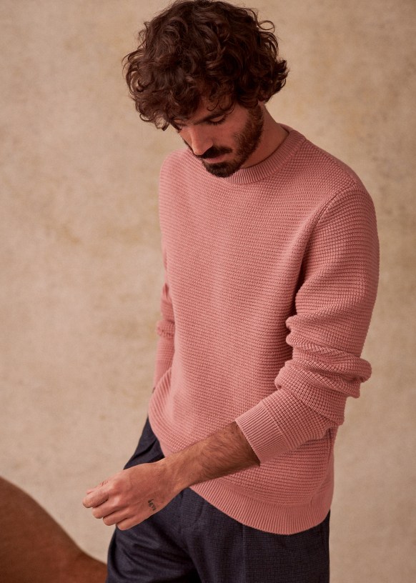Pink top jumper men