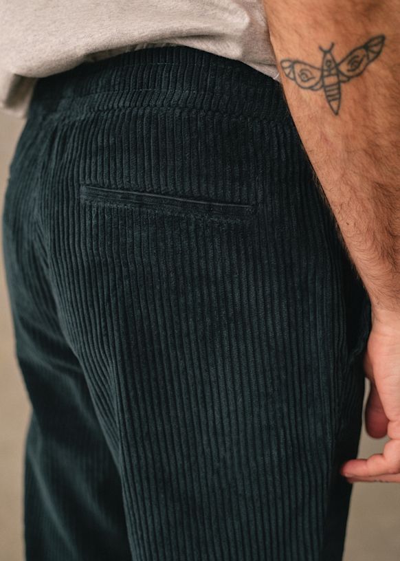 Danny Velvet Trousers - Dark Green - Organic cotton - organic