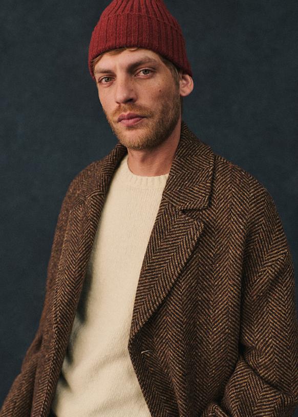 Hugh Coat - Herringbone Brown - Wool - Octobre Éditions