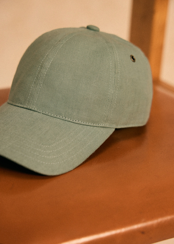 Chase Linen cap - Clay Green - Linen - Sézane display picture 1