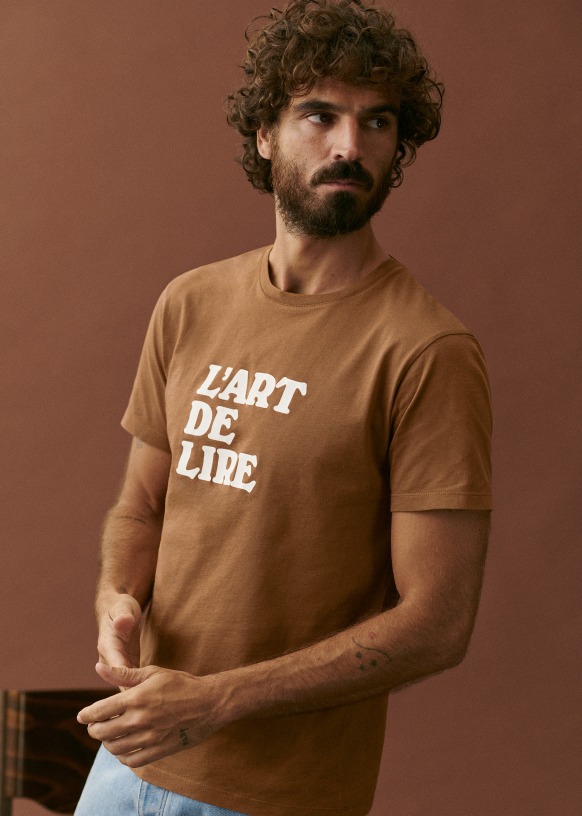 T-Shirt L\'art de Lire - Octobre Editions x BSF - Navy / Ecru - Organic  Cotton - Sézane